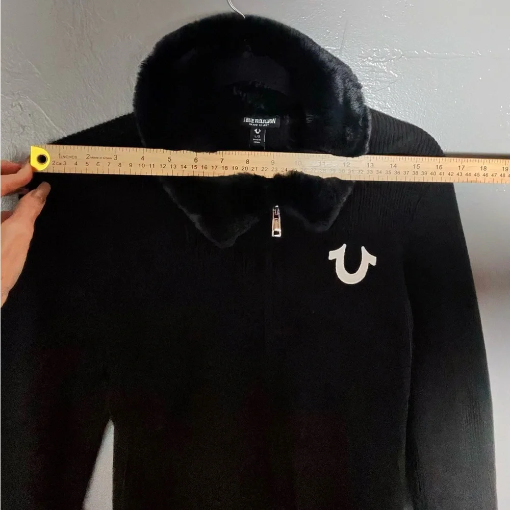 True Religion‎ Black Jacket with Fur Collar